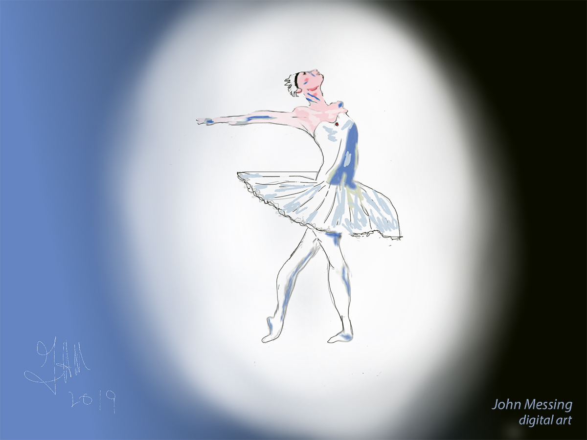 Ballerina painting by John Messing, registered copyright