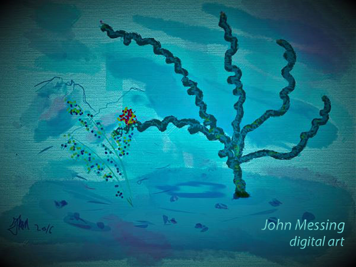 Ocotillo Monsoon Dusk painting by John Messing, registered copyright